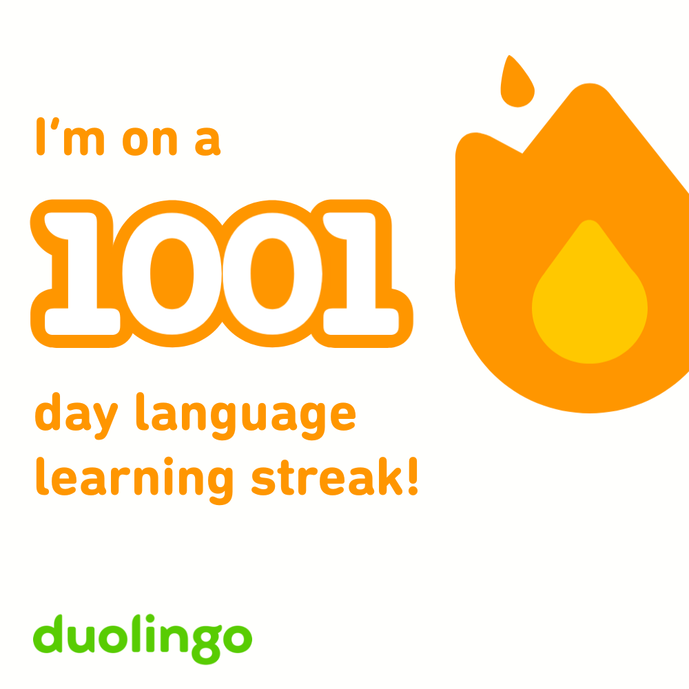 Duolingo-1001-day-streak